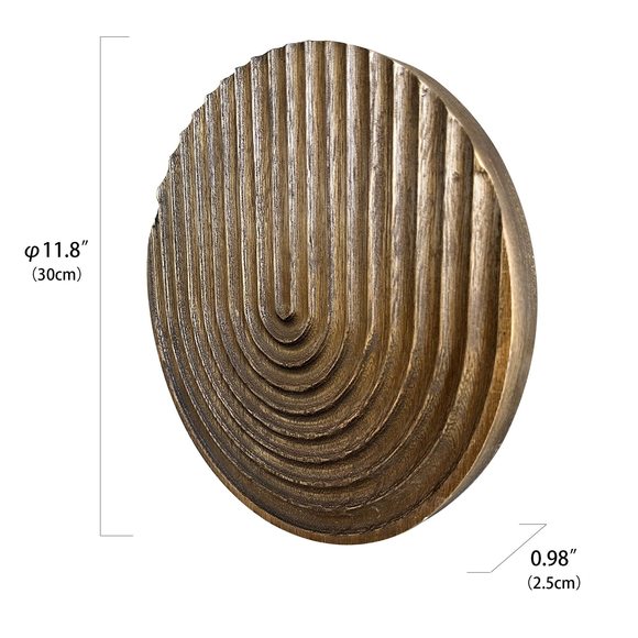 Hand-carved Round Art Decor For Home And Living Room Wall Simple Wooden🥸 - Picture 2 of 6